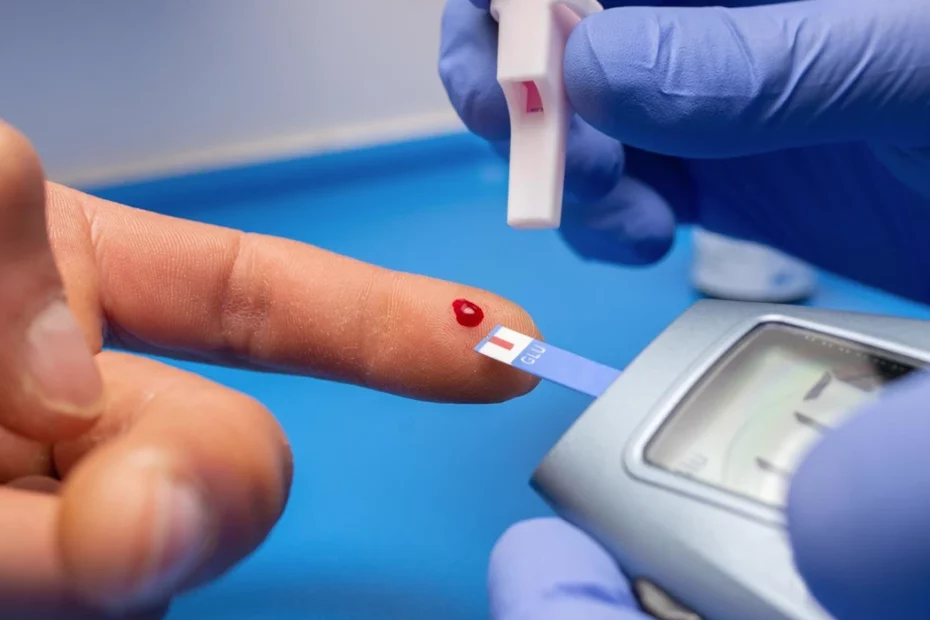 Paciente fazendo um exame de sangue para detectar os Primeiros Sinais de Diabetes